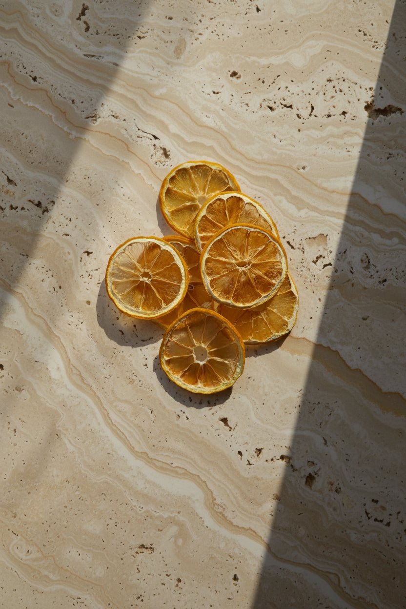 Tranches de Citron Séchées Décoratives — Vue du dessus artisanale | The Originea