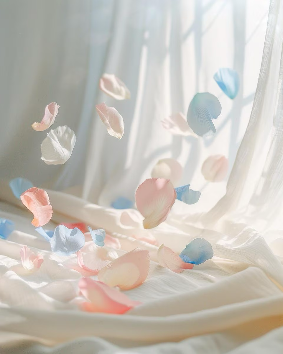 Pétales de rose pâle séchés pour baby shower et gender reveal — naturels et biodégradables | The Originea