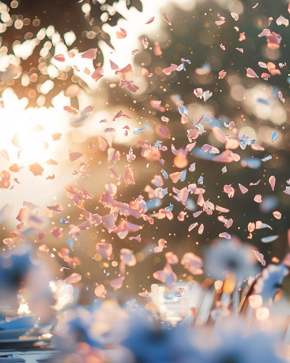 Pétales séchés rose pour lancer de cérémonie baby shower — biodégradables et naturels | The Originea