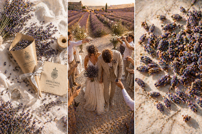 Confettis Mariage Lavande Pure The Originea — Macro gros plan épis de lavande AOP Provence séchés, qualité artisanale 100% naturel et biodégradable, The Originea France