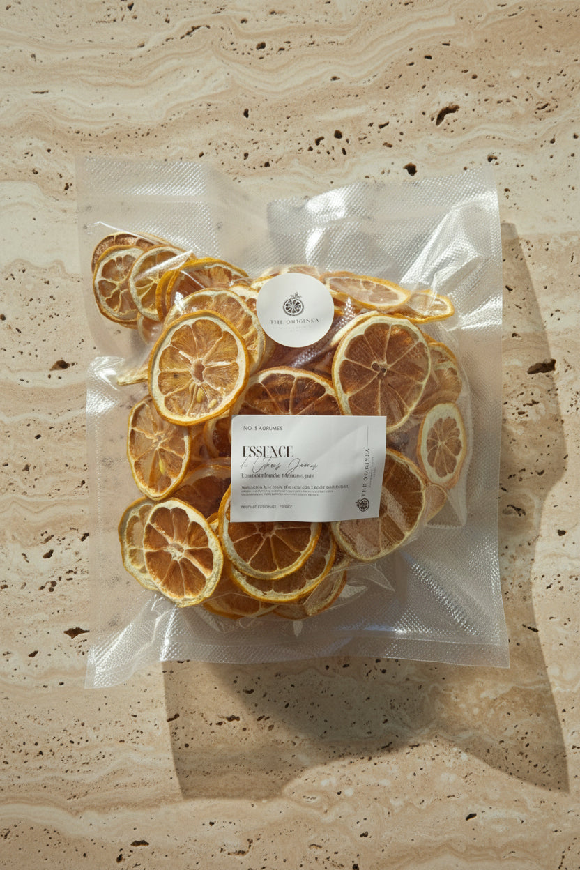 Tranches de citron jaune séchées — emballage sous vide The Originea | The Originea