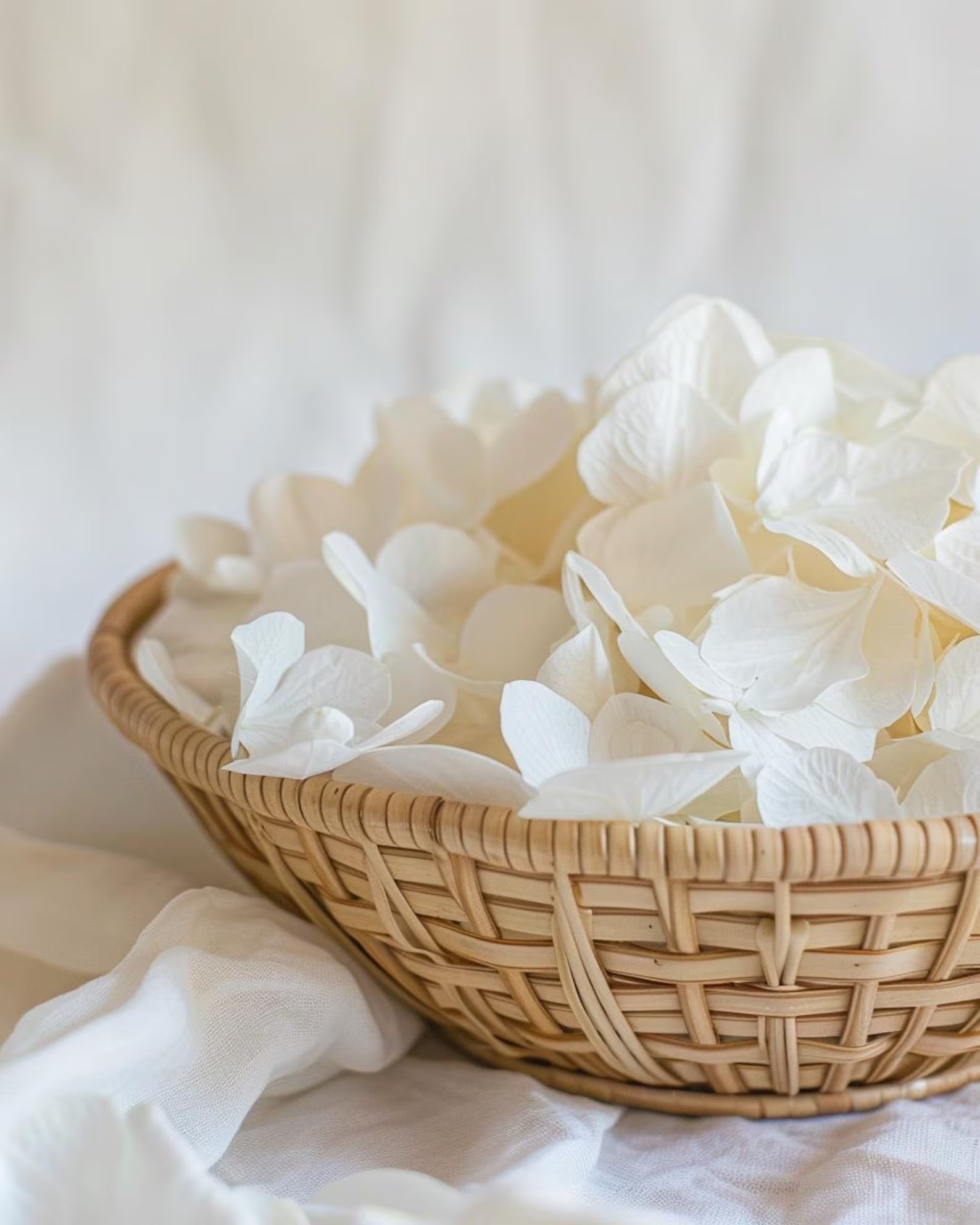 Pétales d'Hortensia Blancs Séchés — Confettis Mariage Bohème Chic, déshydratés à basse température — The Originea