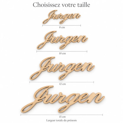 Marque-place prénom découpé laser bois mariage | The Originea