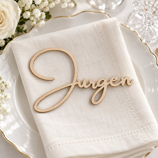 Marque-place prénom découpé laser acrylique mariage | The Originea