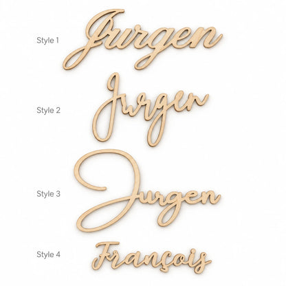 Marque-place prénom découpé laser mariage personnalisé | The Originea