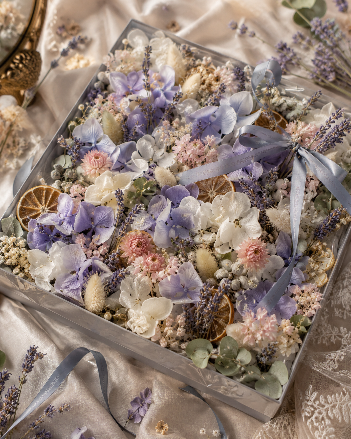 Mix Belle Provence — confettis mariage hortensia, lavande et fleurs séchées biodégradables | The Originea