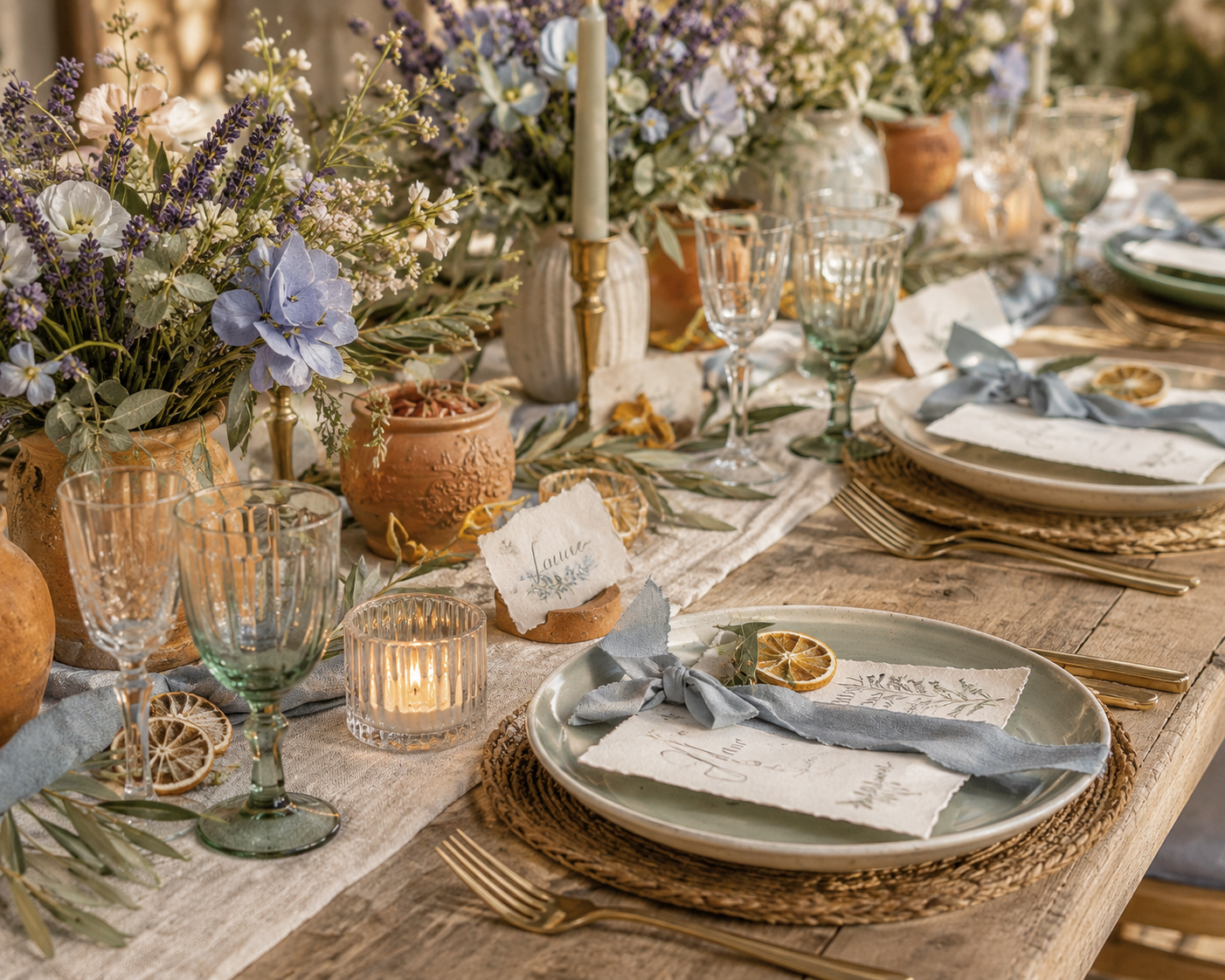 Confettis mariage naturels Mix Belle Provence — hortensia blanc, lavande, fleurs de Provence | The Originea