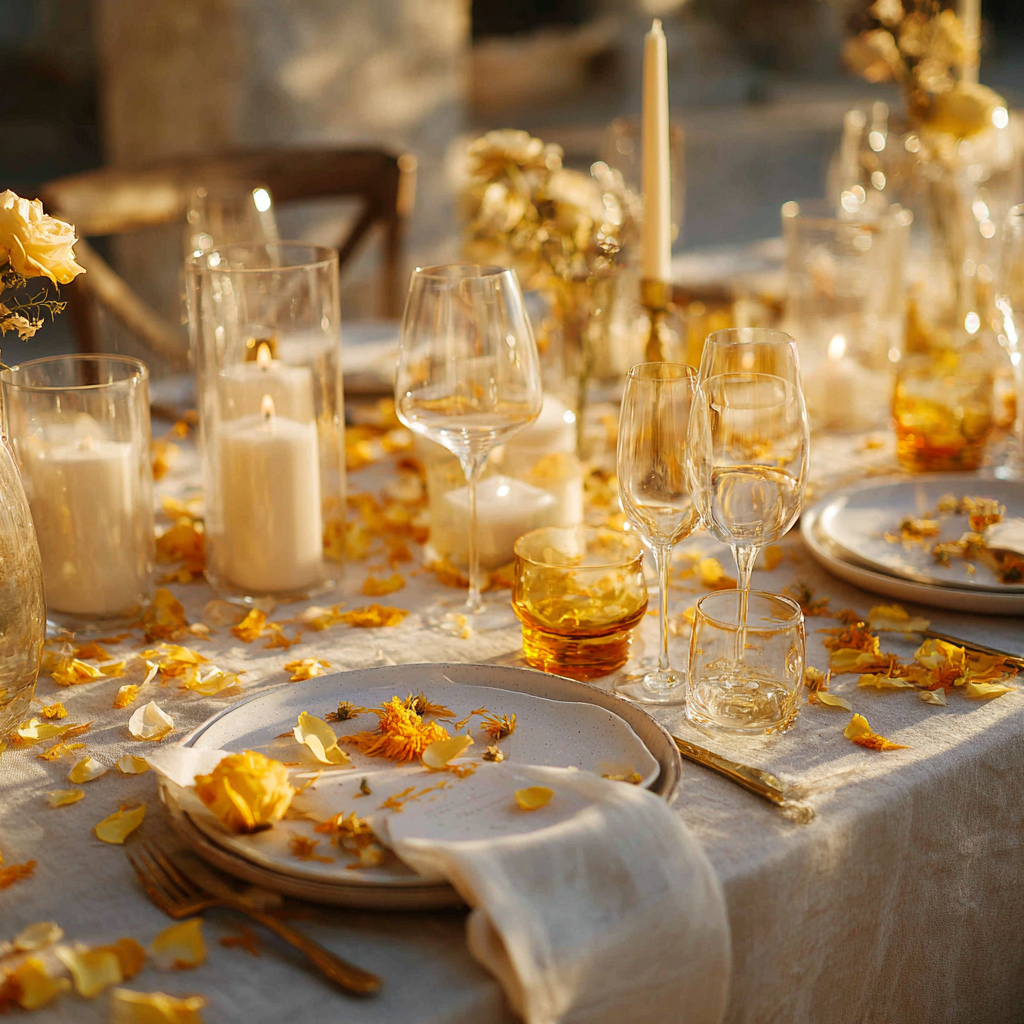 Confettis mariage biodégradables Mix Côte Sauvage — calendula, hortensia, rose champagne | The Originea