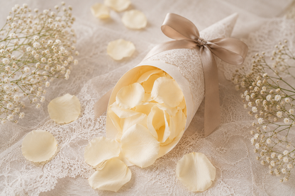 Chemin de pétales rose champagne séchés pour allée de cérémonie mariage romantique | The Originea