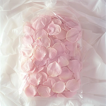 Pétales de rose pâle séchés en sachet — confettis mariage naturels biodégradables | The Originea