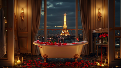 Ambiance romantique avec pétales de rose rouge foncé séchés — mariage passion | The Originea