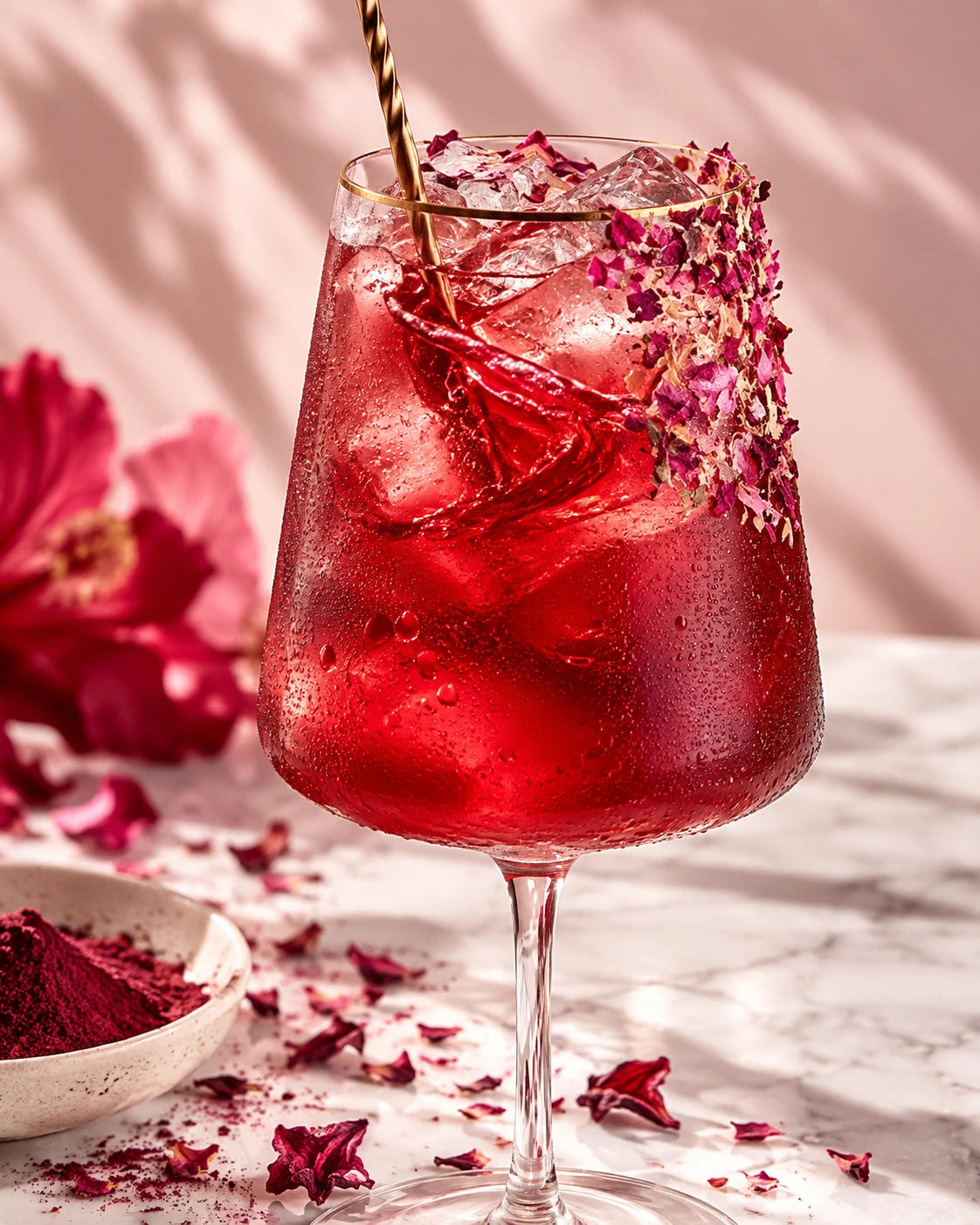 Poudre d'hibiscus spritz rouge pétales | The Originea