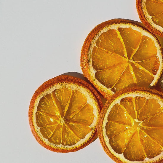Mini tranches d'orange séchées — présentation du format délicat pour décoration naturelle et mariage | The Originea