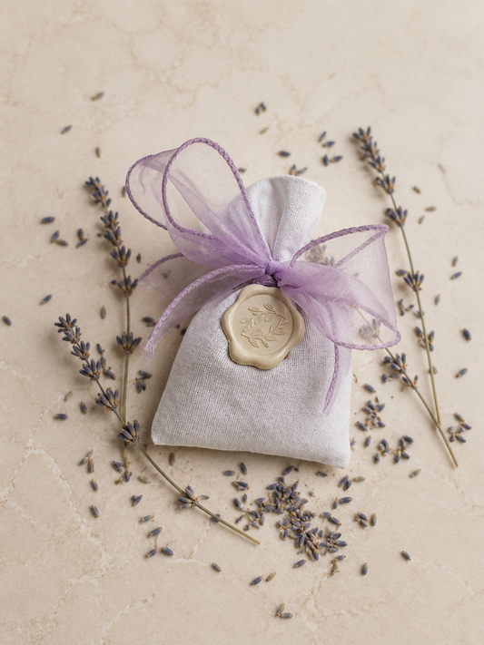 Sachet confettis lavande personnalisé mariage — emballage artisanal fait main Provence | The Originea