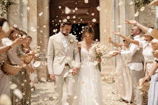Pétales de Rose Champagne Séchés — Confettis Mariage Luxe & Biodégradables | The Originea