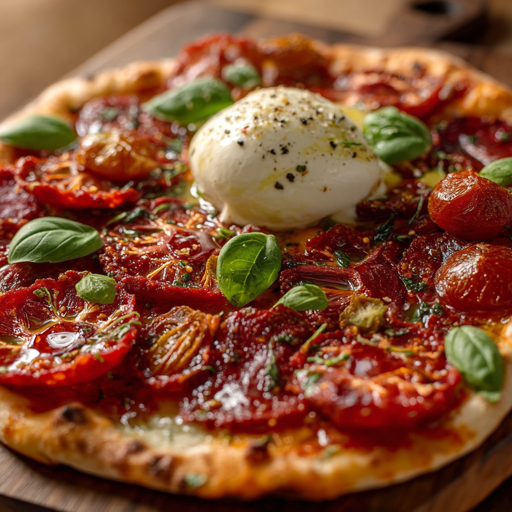 Tomates séchées colorées utilisées sur une pizza napolitaine | The Originea