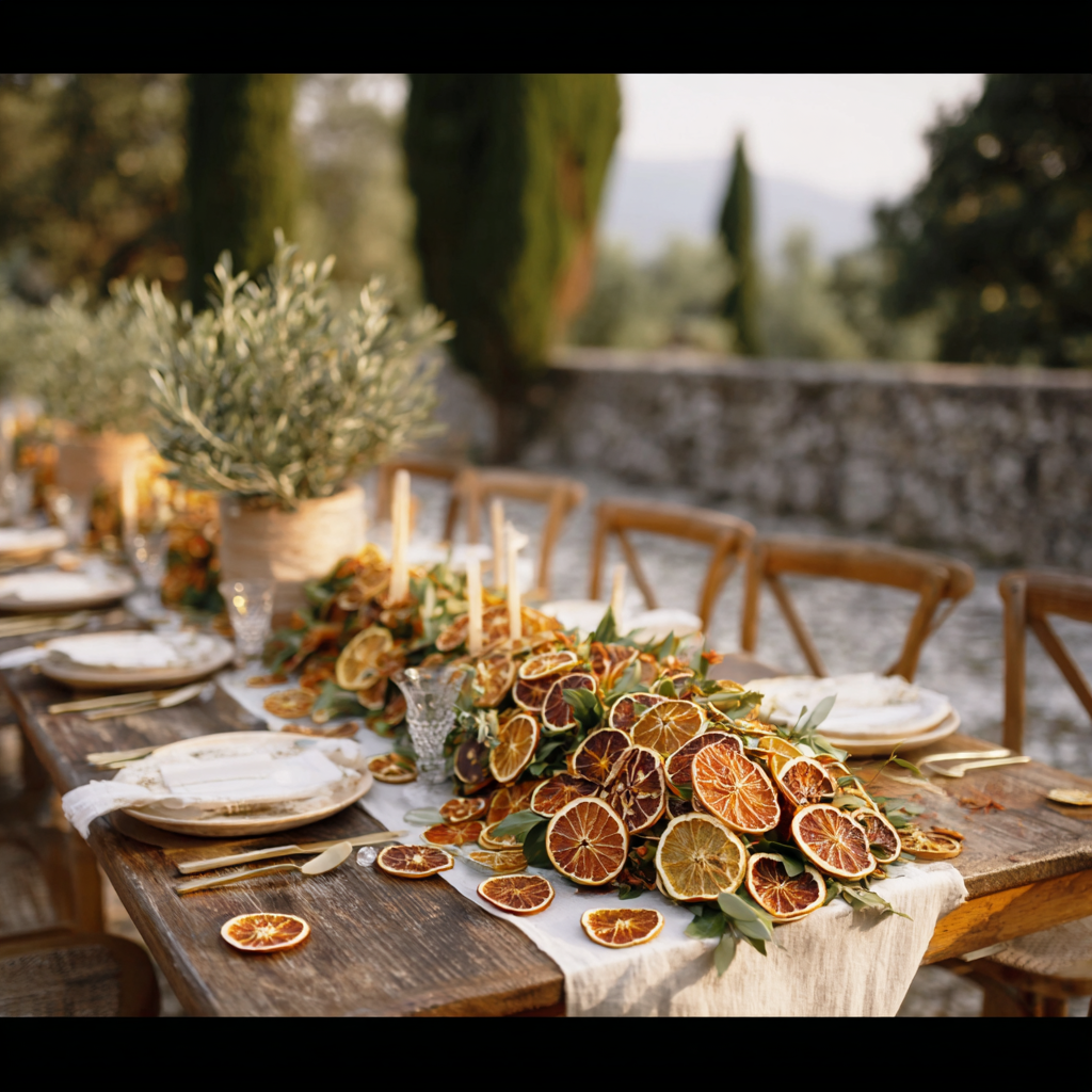 Décoration de table provençale avec tranches d'agrumes séchées - The Originea - Provence