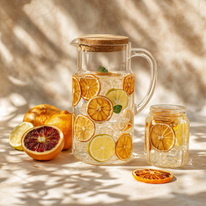 Citrons déshydratés dans une carafe d'eau - Fruits Séchés Artisanaux - The Originea